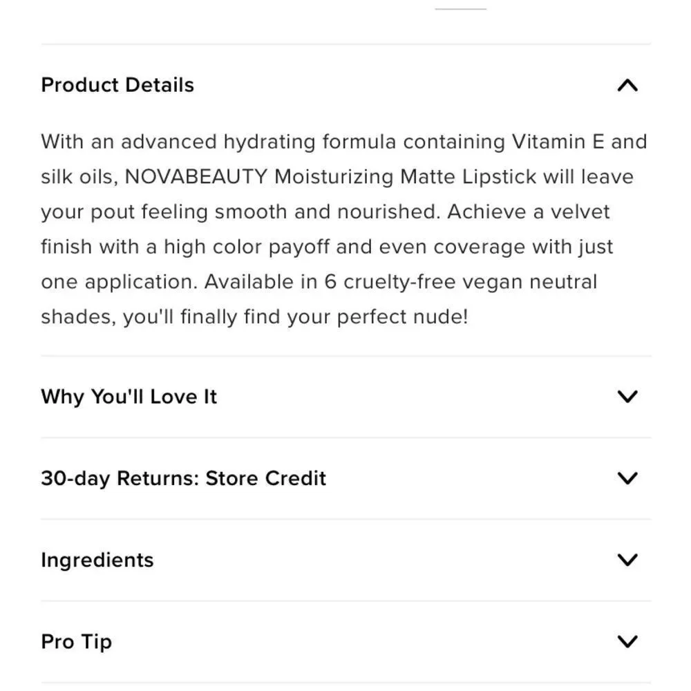 Fashion Nova NOVABEAUTY Perfect Pout Moisturizing Matte Lipstick Color Real